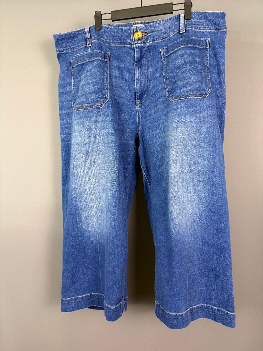 Maeve Anthropologie Colette Crop Wide Leg Jeans Blue 24W